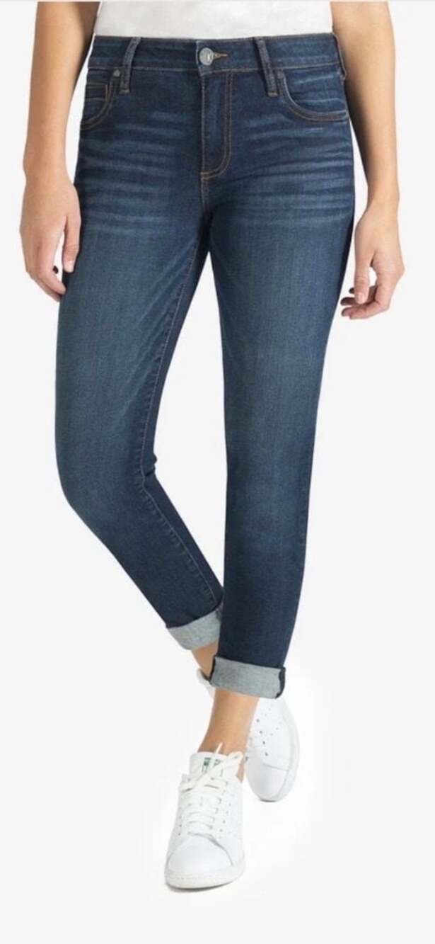 KUT from the Kloth  Catherine Slouchy Boyfriend Jeans Dark Wash Size 6  Chic